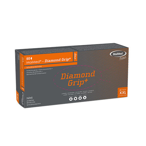 MaiMed Diamond Grip+ orange Nitrilhandschuhe