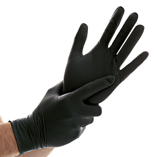 Nitril-Handschuhe POWER-GRIP, puderfrei, Schwarz, Gr. S